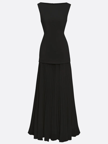 ELVIRA™ | Vestito lungo plissettato di design