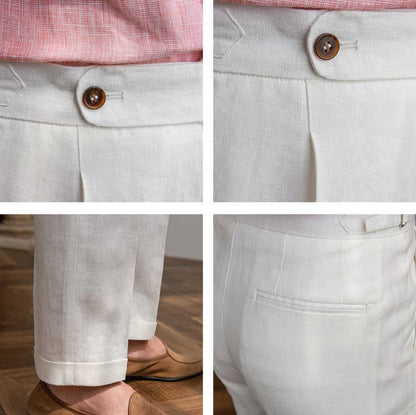 St. Barts | Pantaloni in Lino con Pinces