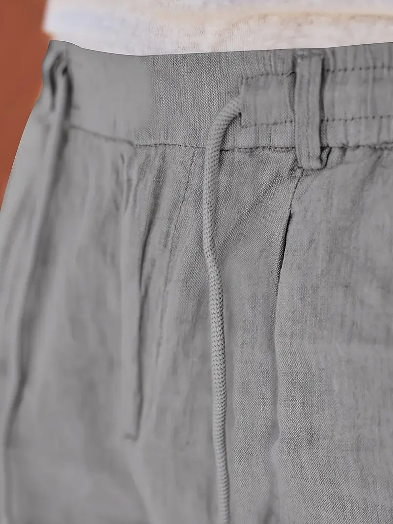 PANTALONI LARGHI IN LINO CON COULISSE