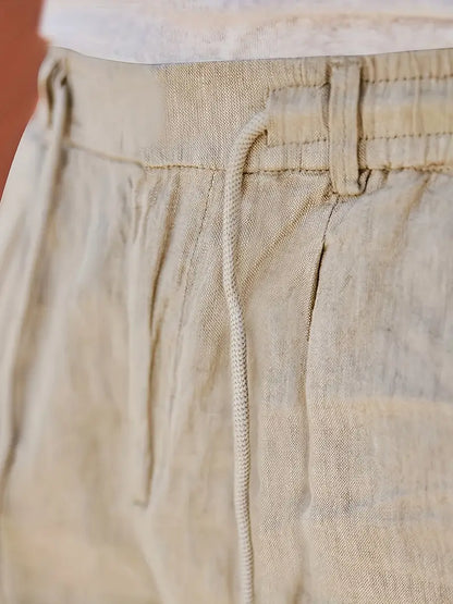 PANTALONI LARGHI IN LINO CON COULISSE