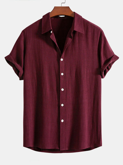 CAMICIA IN MISTO LINO E RAYON CON BOTTONI & PANTALONI IN LINO A GAMBA DRITTA