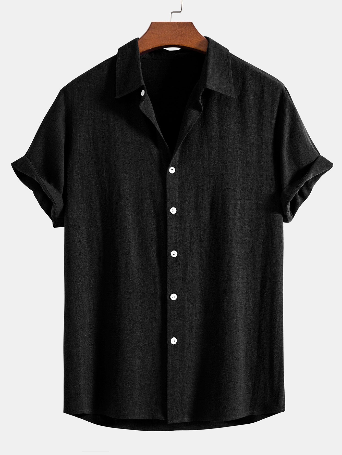 CAMICIA IN MISTO LINO E RAYON CON BOTTONI & PANTALONI IN LINO A GAMBA DRITTA