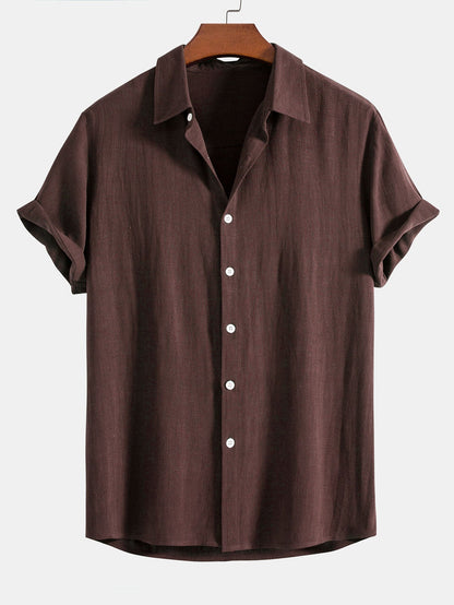 CAMICIA IN MISTO LINO E RAYON CON BOTTONI & PANTALONI IN LINO A GAMBA DRITTA