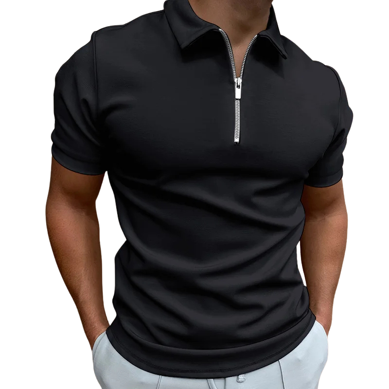 GREGORIO | POLO MODERNA CON ZIP A METÀ