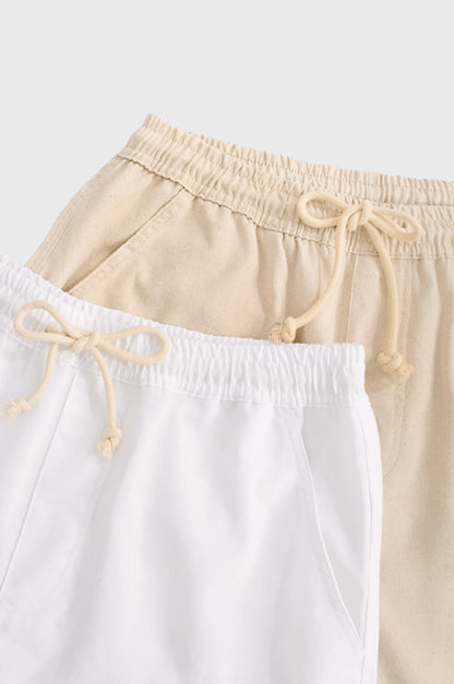 PANTALONI CORTI ESTIVI IN LINO