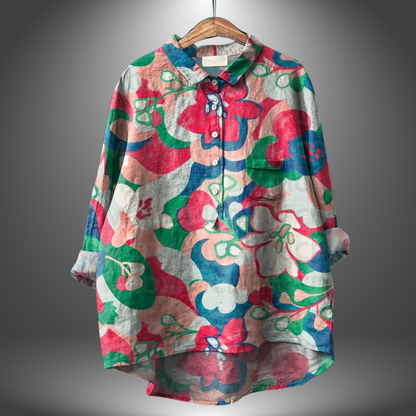Virginia | Camicia Floreale Artigianale da Donna