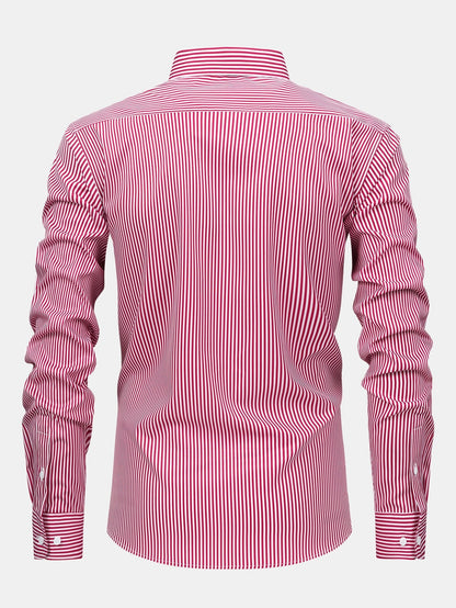 CAMICIA A MANICHE LUNGHE A RIGHE CON BOTTONI