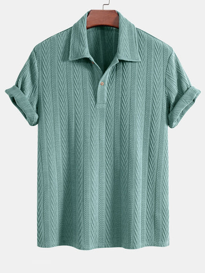 POLO IN JACQUARD GEOMETRICO LAVORATO A MAGLIA