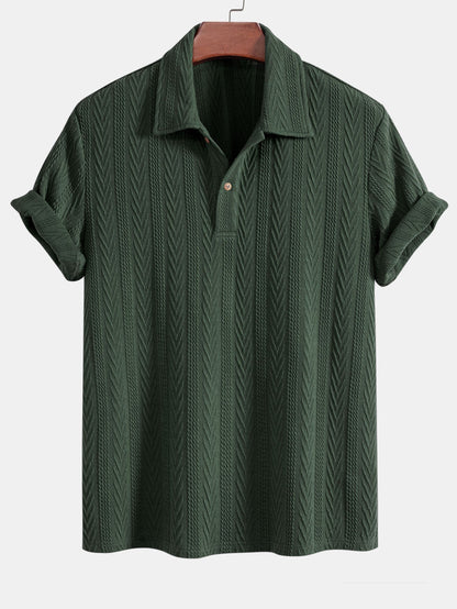 POLO IN JACQUARD GEOMETRICO LAVORATO A MAGLIA