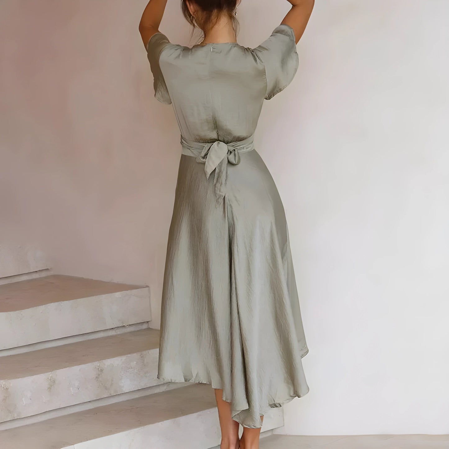 Elina™ | Abito Midi con Nodo Decorativo