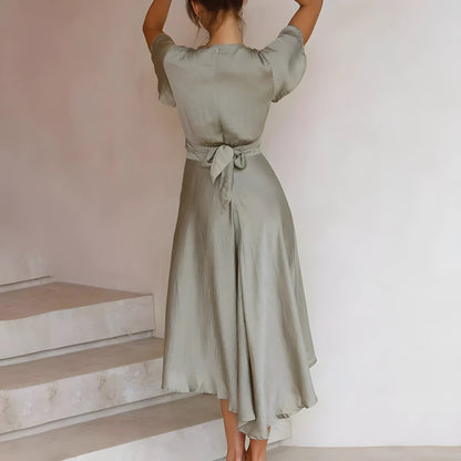Elina™ | Abito Midi con Nodo Decorativo