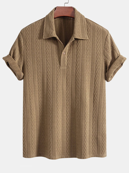 POLO IN JACQUARD GEOMETRICO LAVORATO A MAGLIA