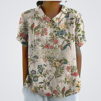 Lina™ | Blusa in Lino Floreale