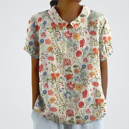 Lina™ | Blusa in Lino Floreale
