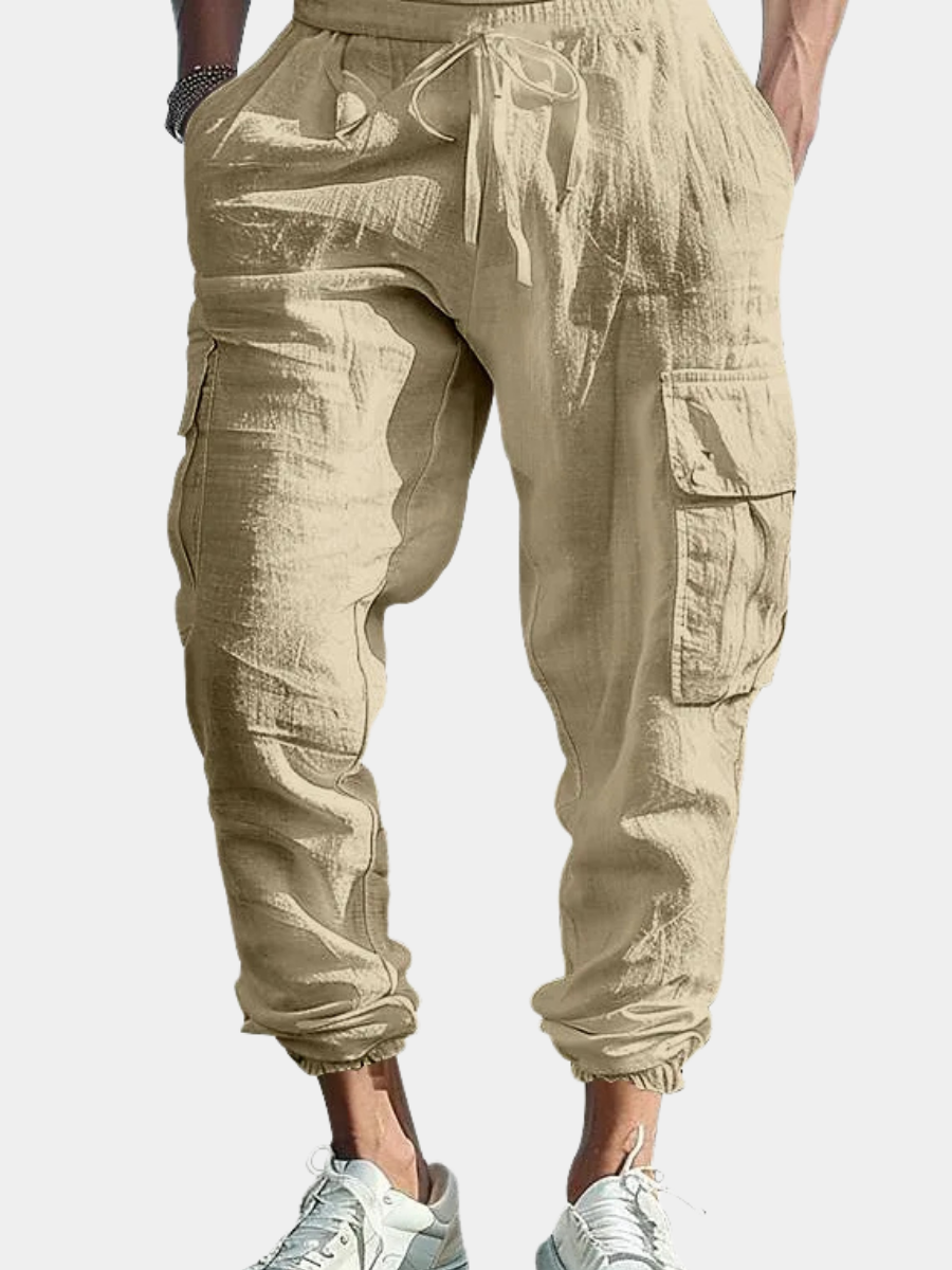ROSSI ROMA | PANTALONI CARGO IN LINO