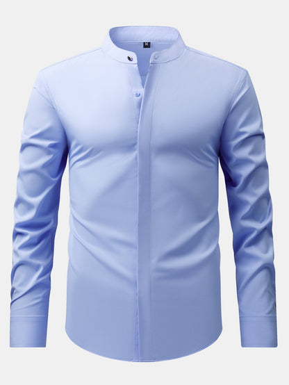 CAMICIA CON COLLETTO RIALZATO & PANTALONI SLIM FIT A GAMBA AFFUSOLATA