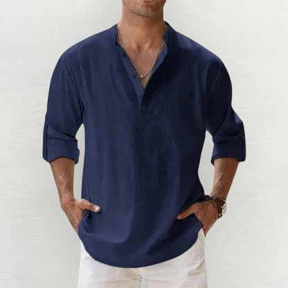 RICCARDO™ | CAMICIA ELASTICIZZATA IN COTONE-LINO PREMIUM