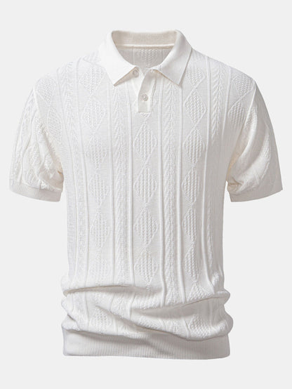 POLO IN JACQUARD GEOMETRICO & PANTALONI SLIM FIT AFFUSOLATI
