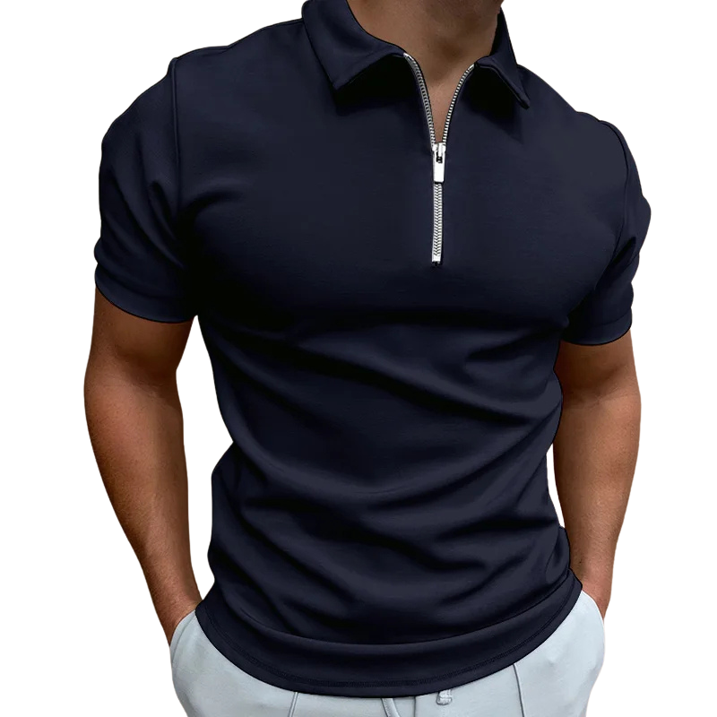 GREGORIO | POLO MODERNA CON ZIP A METÀ