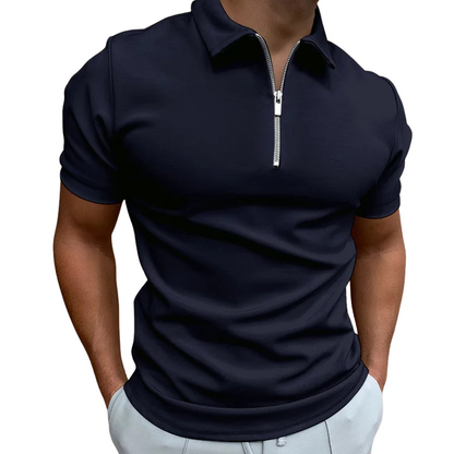 GREGORIO | POLO MODERNA CON ZIP A METÀ