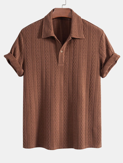 POLO IN JACQUARD GEOMETRICO LAVORATO A MAGLIA