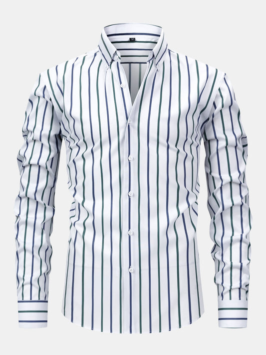 CAMICIA A MANICHE LUNGHE A RIGHE CON BOTTONI