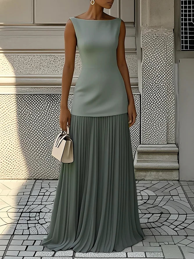 ELVIRA™ | Vestito lungo plissettato di design