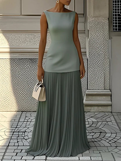 ELVIRA™ | Vestito lungo plissettato di design
