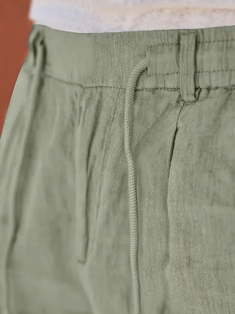 PANTALONI LARGHI IN LINO CON COULISSE