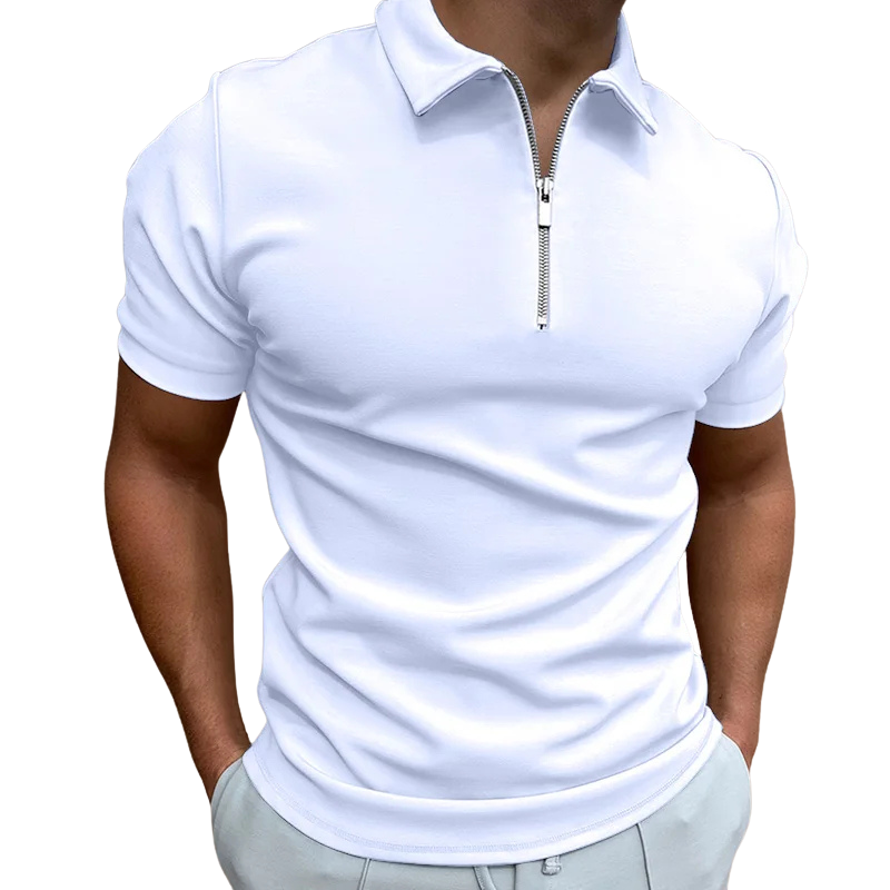 GREGORIO | POLO MODERNA CON ZIP A METÀ
