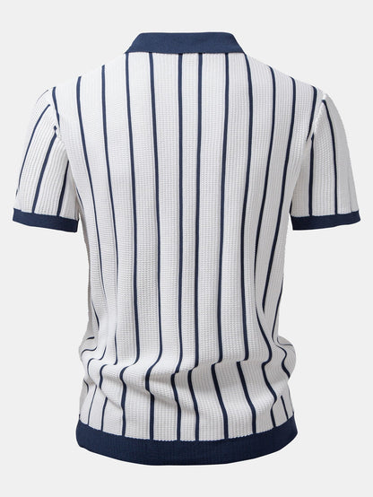 CAMICIA A RIGHE LAVORATA A MAGLIA CON BOTTONI