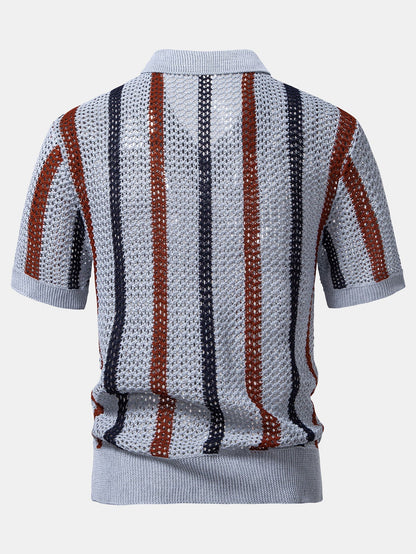 POLO A V ALL'UNCINETTO & PANTALONI IN LINO DRITTI