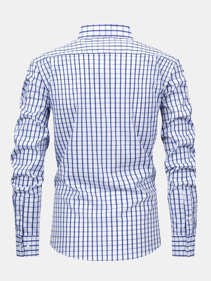 CAMICIA A MANICHE LUNGHE A QUADRETTI CON BOTTONI