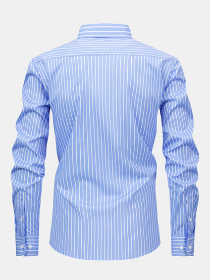 CAMICIA A MANICHE LUNGHE A RIGHE CON BOTTONI