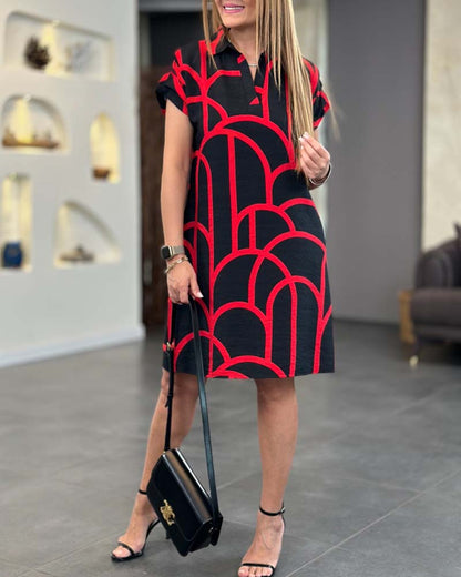 Anneliese™ | Abito Polo con Stampa Grafica