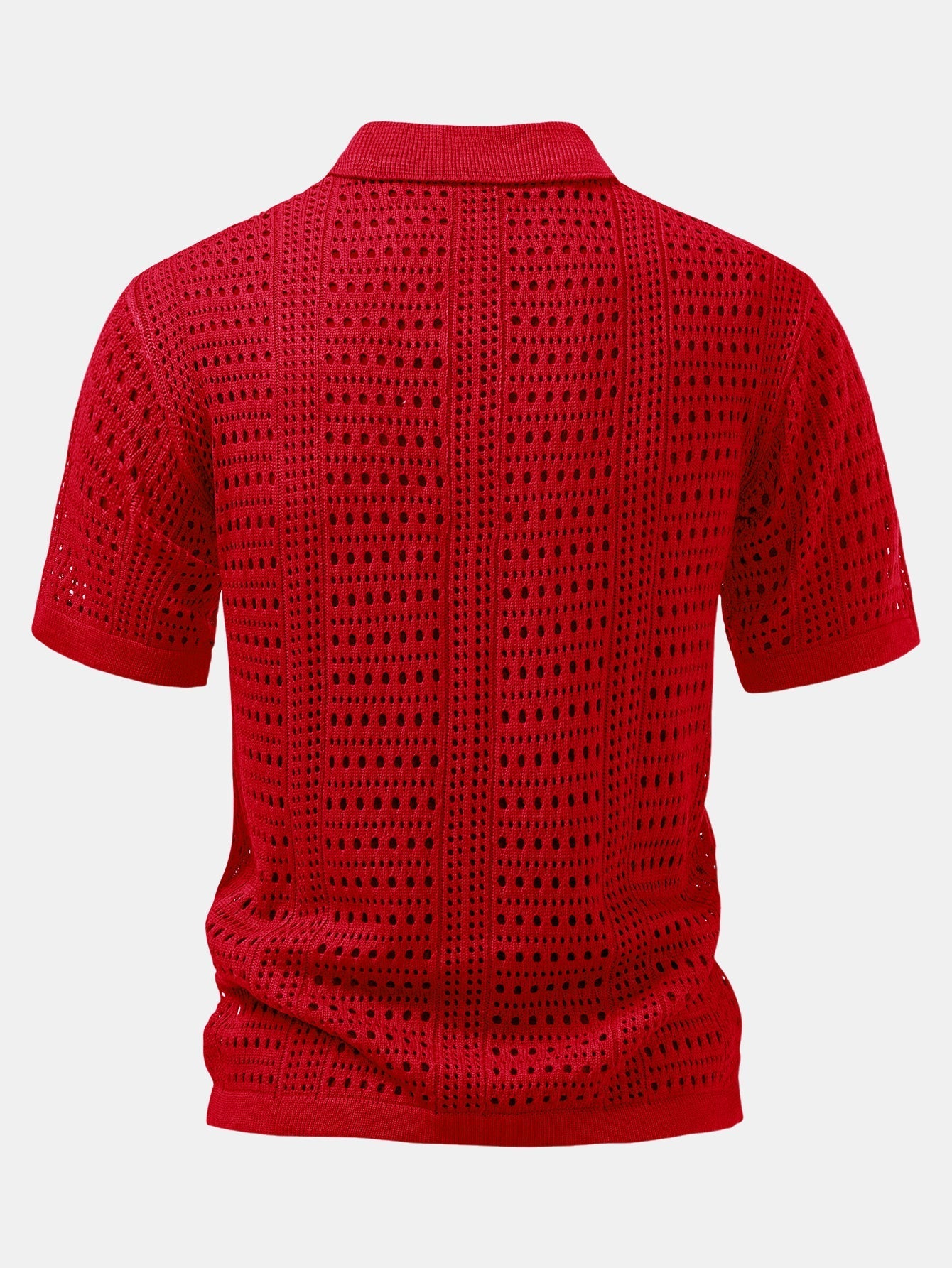 POLO A V IN CROCHET & PANTALONI IN LINO CON GAMBA DRITTA