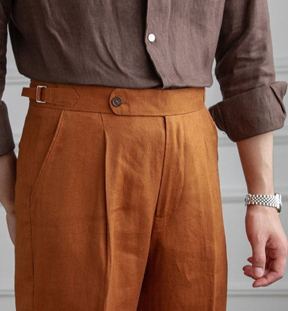 St. Barts | Pantaloni in Lino con Pinces