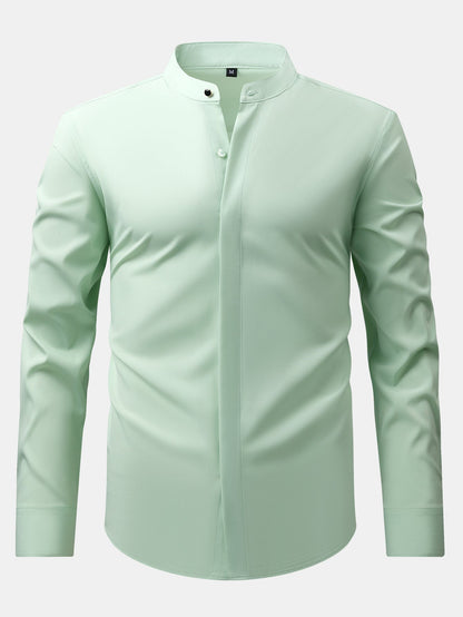 CAMICIA CON COLLETTO RIALZATO & PANTALONI SLIM FIT A GAMBA AFFUSOLATA