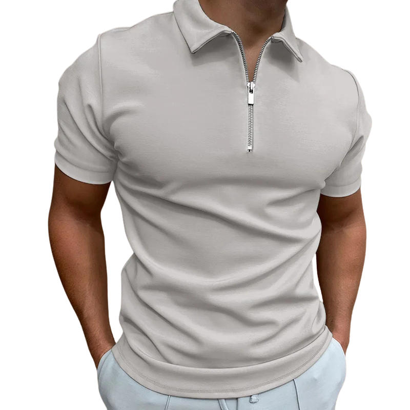 GREGORIO | POLO MODERNA CON ZIP A METÀ