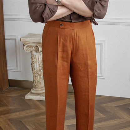 St. Barts | Pantaloni in Lino con Pinces