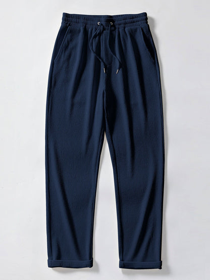 CAMICIA MUSCLE FIT A COSTE CON COLLO ALLA COREANA & PANTALONI A COSTE A GAMBA DRITTA