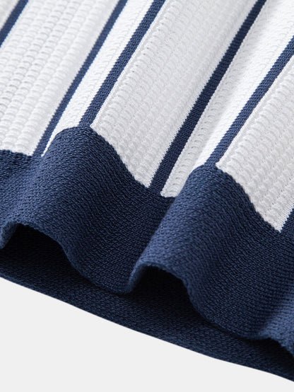 CAMICIA A RIGHE LAVORATA A MAGLIA CON BOTTONI