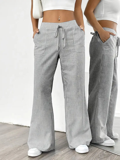Alina™ | Eleganti Pantaloni a Righe con Tasche