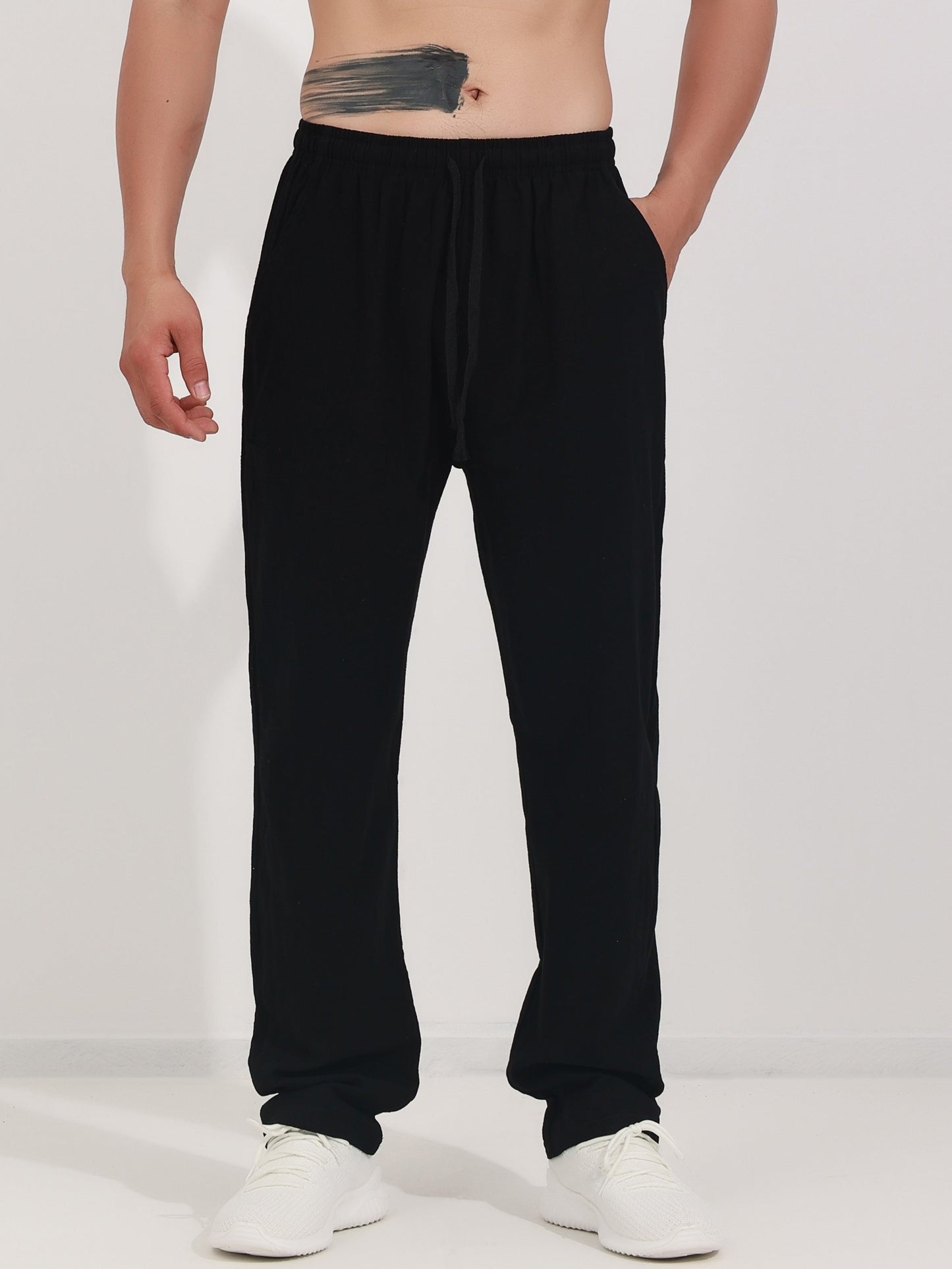 ENRICO | PANTALONE LARGO IN COTONE CON CORDINO