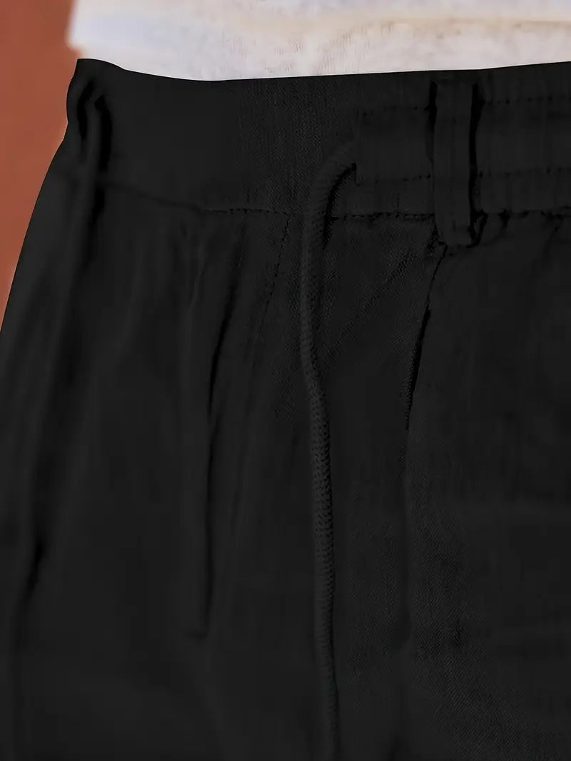PANTALONI LARGHI IN LINO CON COULISSE