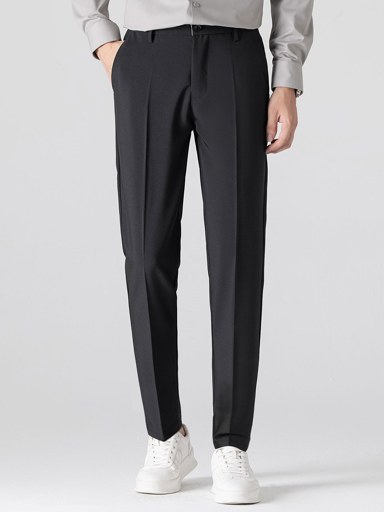 CAMICIA A MANICHE LUNGHE A QUADRI CON BOTTONI & PANTALONI SLIM FIT A GAMBA AFFUSOLATA