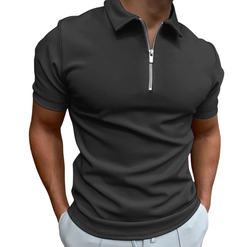 GREGORIO | POLO MODERNA CON ZIP A METÀ