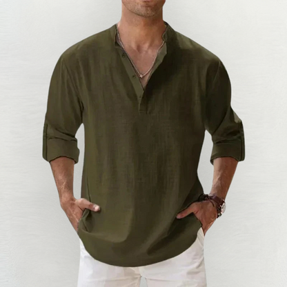 RICCARDO™ | CAMICIA ELASTICIZZATA IN COTONE-LINO PREMIUM