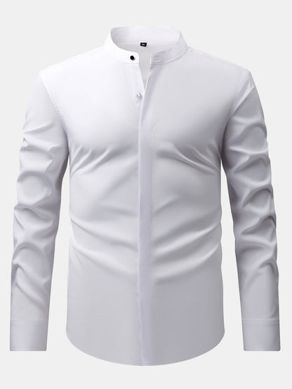 CAMICIA CON COLLETTO RIALZATO & PANTALONI SLIM FIT A GAMBA AFFUSOLATA