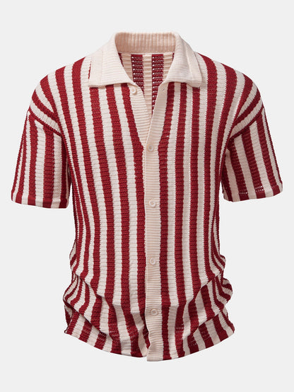 CAMICIA CON SPALLE SCHESE E RIGHE ALL'UNCINETTO & PANTALONI IN LINO CON GAMBA DRITTA